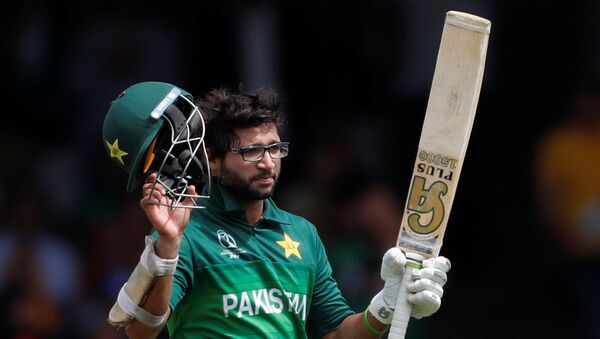 Cricket - ICC Cricket World Cup - Pakistan v Bangladesh - Lord's, London, Britain - July 5, 2019   Pakistan's Imam-ul-Haq celebrates his century   Action  - Sputnik International