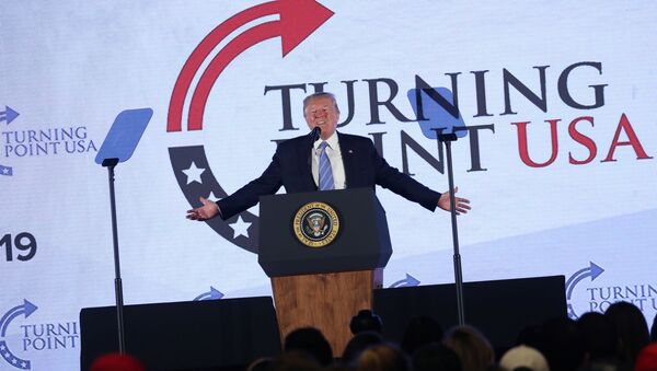 U.S. President Donald Trump addresses Turning Point USA's Teen Student Action Summit in Washington, U.S. July 23, 2019 - Sputnik International