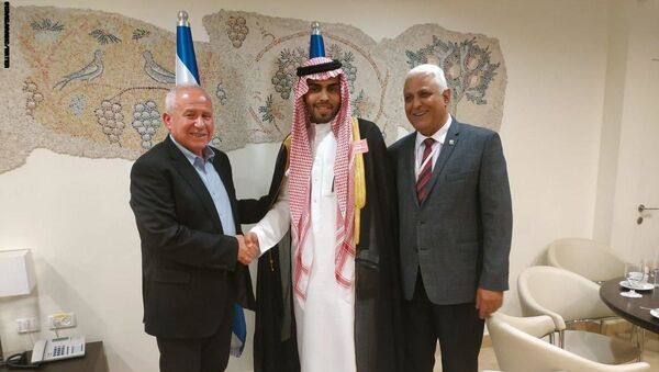  Saudi blogger Mohammed Saud (C) meeting with Israeli lawmaker Avi Dichter - Sputnik International