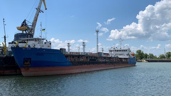 A view shows the Russian tanker, now called Nika Spirit and formerly named Neyma, which was detained by the Ukrainian security service in the port of Izmail, Ukraine in this handout picture obtained by Reuters on July 25, 2019 - Sputnik International