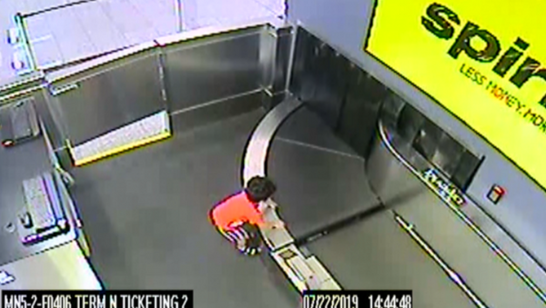 Toddler Swept Away on Baggage Conveyor Belt at US Airport - Sputnik International