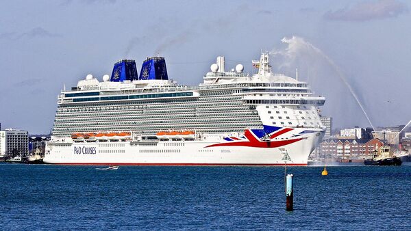 P&O cruise ship Britannia arriving for the first time in Southampton Docks - Sputnik International