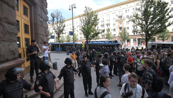 Unauthorised Rally in Moscow - Sputnik International
