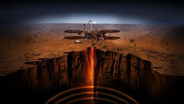 An artist illustration of the InSight lander on Mars - Sputnik International