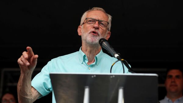 Britain's opposition Labour Party leader Jeremy Corbyn speaks during a rally calling for a general election in London, Britain July 25,2019 - Sputnik International