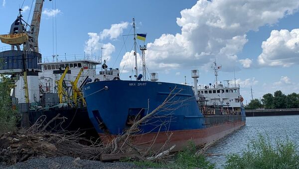 A view shows the Russian tanker, now called Nika Spirit and formerly named Neyma, which was detained by the Ukrainian security services in the port of Izmail, Ukraine in this handout picture obtained by Reuters on July 25, 2019 - Sputnik International