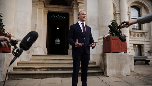 Dominic Raab is seen at the Foreign and Commonwealth building after being appointed as the Foreign Secretary by Britain's new Prime Minister Boris Johnson in London, Britain, July 24, 2019 - Sputnik International