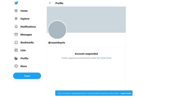 Moscow Slams Twitter's Move to Suspend Russian Embassy in Syria's Account as Act of Censorship Moscow Slams Twitter's Move to Suspend Russian Embassy in Syria's Account as Act of Censorship - Sputnik International