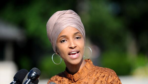 Rep. Ilhan Omar (D-MN) holds a news conference to discuss legislation creating a federal grant program to help local governments invest in waste reduction initiatives, at the U.S. Capitol in Washington, U.S., July 25, 2019. - Sputnik International