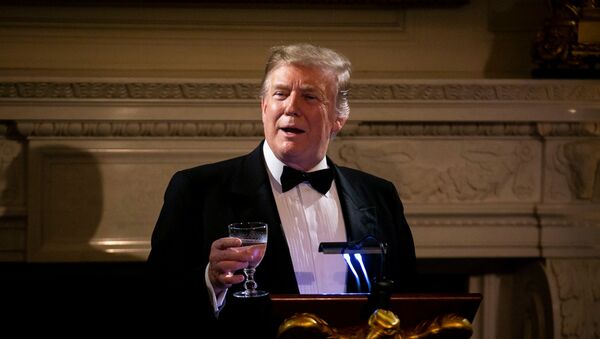 U.S. President Donald Trump speaks on U.S. and China trade negotiations at the Governors' Ball, in the State Dining Room of the White House, in Washington, U.S., February 24, 2019 - Sputnik International