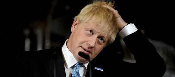 Britain's Prime Minister Boris Johnson gestures as he gives a speech on domestic priorities at the Science and Industry Museum in Manchester, northwest England on July 27, 2019.  - Sputnik International