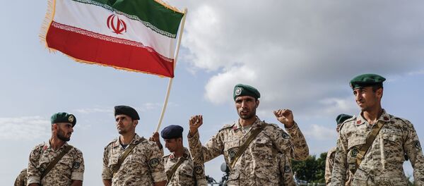 Iranian servicemen react at the first stage of the international competition for professional training Marine landing 2019 at the Khmelevka firing ground on the Baltic Sea coast in Kaliningrad Region, Russia. - Sputnik International