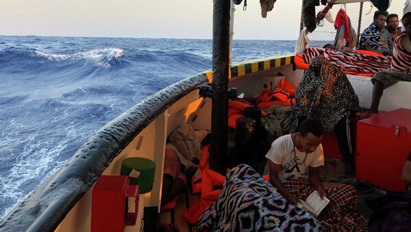 Migrant Aboard the Rescue Boat Open Arms in the Mediterranean Sea - Sputnik International