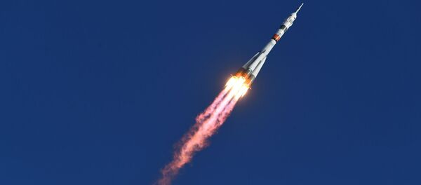 Soyuz-2.1a carrier rocket is being launched into space with the piloted Soyuz MS-14 vehicle from the Baikonur Cosmodrome. Soyuz-2.1a carrier rocket is being launched into space with the piloted Soyuz MS-14 vehicle from the Baikonur Cosmodrome. - Sputnik International