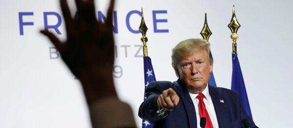 U.S. President Donald Trump gestures during his news conference at the end of the G7 summit in Biarritz, France - Sputnik International