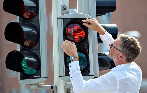 Danish Officials Upgrade Crosswalk Signals to Celebrate City’s Viking History (Photos) Danish Officials Upgrade Crosswalk Signals to Celebrate City’s Viking History (Photos) - Sputnik International