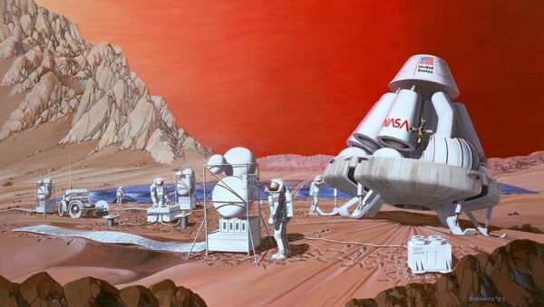 An artist's rendering of astronauts on Mars - Sputnik International