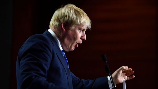 Britain's Prime Minister Boris Johnson speaks during a news conference at the end of the G7 summit in Biarritz, France, August 26, 2019 - Sputnik International