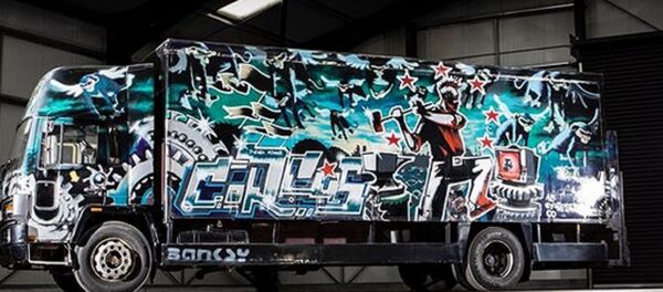 Bonhams auction house has announced it is selling Banksy’s largest artwork. Bonhams auction house has announced it is selling Banksy’s largest artwork. - Sputnik International