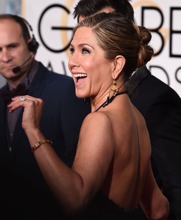 Jennifer Aniston arrives at the 72nd annual Golden Globe Awards at the Beverly Hilton Hotel on Sunday, Jan. 11, 2015, in Beverly Hills, Calif.  - Sputnik International