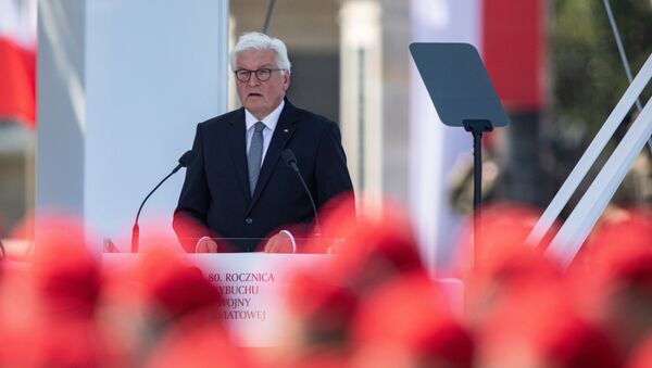 German President Frank-Walter Steinmeier delivers a speech during a commemorative ceremony to mark the 80th anniversary of the outbreak of World War Two in Warsaw, Poland September 1, 2019.  - Sputnik International