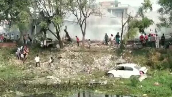 The scene from the blast site at firecracker factory in Gurdaspur - Sputnik International