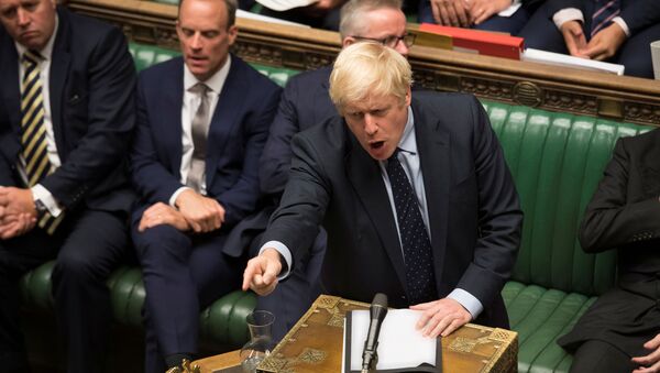 Britain's Prime Minister Boris Johnson speaks in the House of Commons in London, Britain September 3, 2019 - Sputnik International