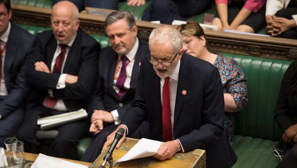 Britain's opposition Labour Party leader Jeremy Corbyn speaks during debate in the House of Commons in London, Britain September 4, 2019 - Sputnik International