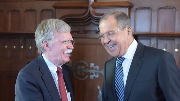 US National Security Adviser John Bolton and Russian Foreign Minister Sergei Lavrov - Sputnik International