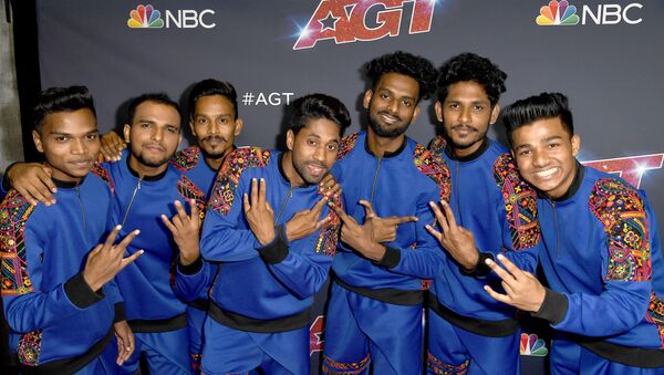 HOLLYWOOD, CALIFORNIA - AUGUST 20, V. Unbeatable attend America's Got Talent Season 14 at Dolby Theatre on August 20, 2019 in Hollywood, California - Sputnik International
