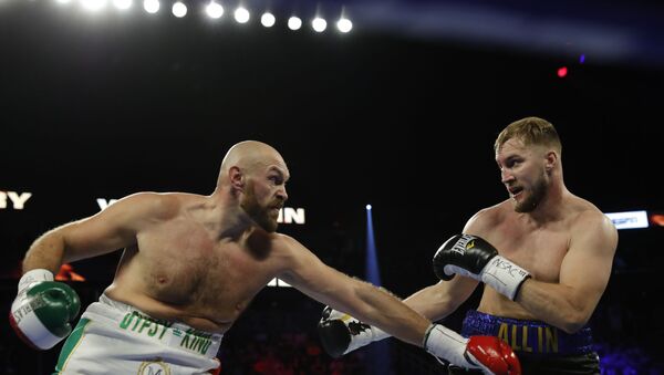 Tyson Fury in action with Otto Wallin at T-Mobile Arena in Las Vegas on 14 September 2019 - Sputnik International