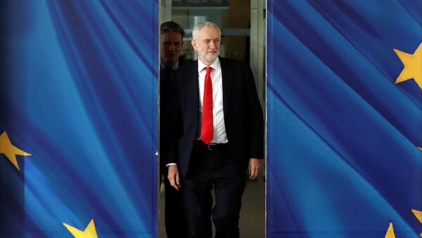 FILE PHOTO: Britain's opposition Labour Party leader Jeremy Corbyn and Labour Party's Shadow Secretary of State for Departing the European Union Keir Starmer leave after a meeting with European Union's Chief Brexit Negotiator Michel Barnier in Brussels, Belgium March 21, 2019.  REUTERS/Yves Herman/File Photo - Sputnik International