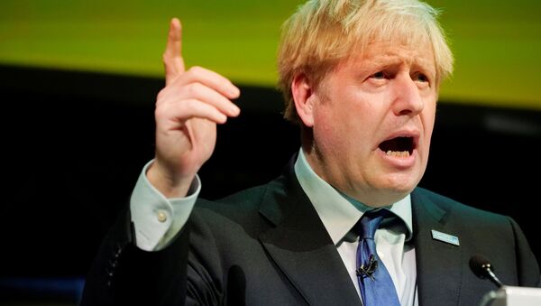 Britain's Prime Minister Boris Johnson speaks during the Convention of the North at the Magna Centre in Rotherham, Britain September 13, 2019 - Sputnik International