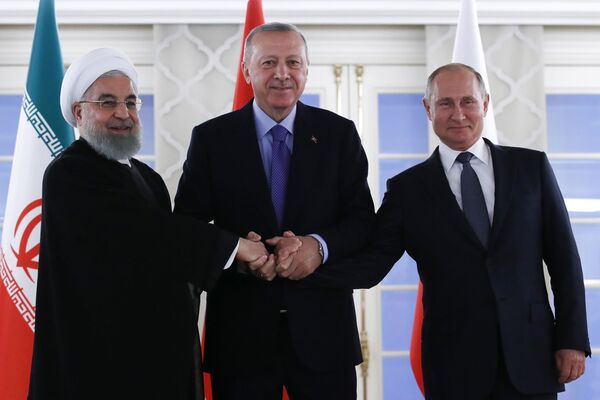 Putin, Erdogan and Rouhani Hold Press Conference After Ankara Summit - Video Putin, Erdogan and Rouhani Hold Press Conference After Ankara Summit - Video - Sputnik International