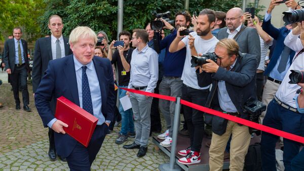 British Prime Minister Boris Johnson after a meeting with EU Commission President and officials at the Ministere d’Etat in Luxembourg. - Sputnik International