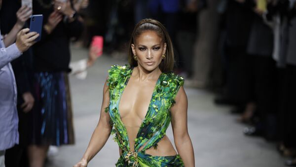 Actress Jennifer Lopez wears a creation as part of the Versace Spring-Summer 2020 collection, unveiled during the fashion week, in Milan, Italy, Friday, Sept. 20, 2019 - Sputnik International