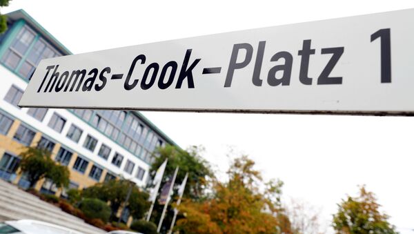 Thomas Cook signage is seen at their German headquarters in Oberursel, near Frankfurt, Germany September 23, 2019 - Sputnik International