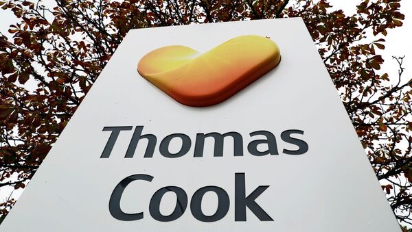 The Thomas Cook logo is seen at their German headquarters in Oberursel, near Frankfurt, Germany 23 September 2019 - Sputnik International