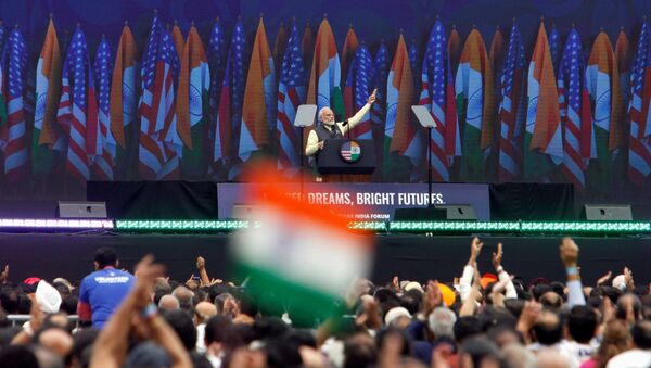 Indian Prime Minister Narendra Modi speaks during a Howdy, Modi rally at NRG Stadium in Houston, Texas, U.S. September 22, 2019. - Sputnik International