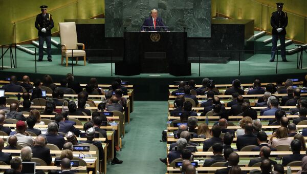 US President Donald Trump addresses the 74th session of the United Nations General Assembly at U.N. headquarters in New York City, New York, U.S., September 24, 2019.  - Sputnik International