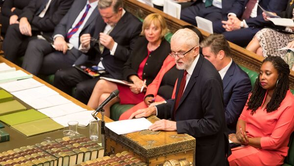 Britain's Labour Party leader Jeremy Corbyn speaks at the House of Commons in London, Britain September 3, 2019 - Sputnik International