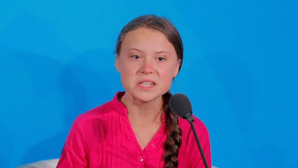 16-year-old Swedish climate activist Greta Thunberg speaks at the 2019 United Nations Climate Action Summit at U.N. headquarters in New York City, 23 September 2019 - Sputnik International