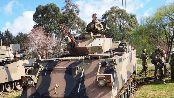 Front view of a M113AS4 at the 2015 ADFA open day - Sputnik International