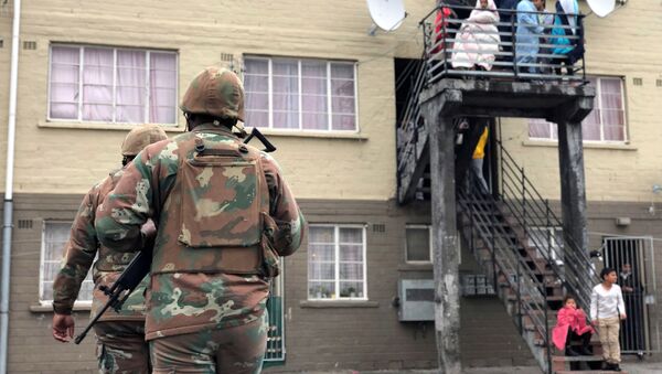 Soldiers patrol against gang violence in Manenberg township, Cape Town, South Africa, July 18, 2019 - Sputnik International