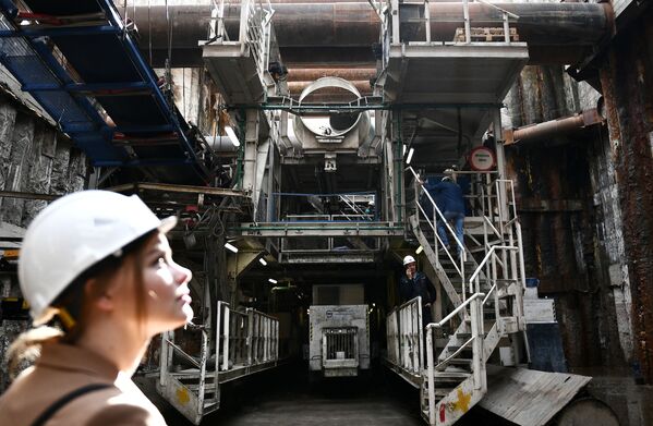 A construction site of the Karamyshevksaya station of the Big Circle Line of the Moscow metro. - Sputnik International
