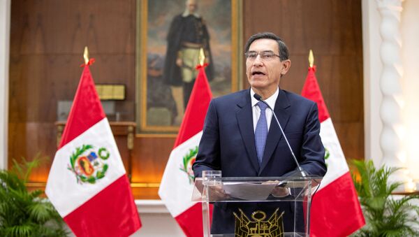 Peru's President Martin Vizcarra addresses the nation, at the government palace in Lima, Peru September 27, 2019.  - Sputnik International