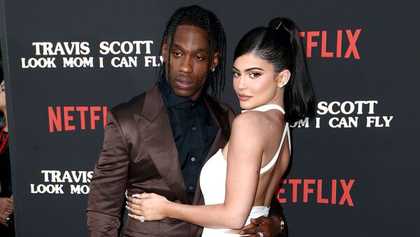  Travis Scott and Kylie Jenner attend the Travis Scott: Look Mom I Can Fly Los Angeles Premiere at The Barker Hanger on August 27, 2019 in Santa Monica, California - Sputnik International