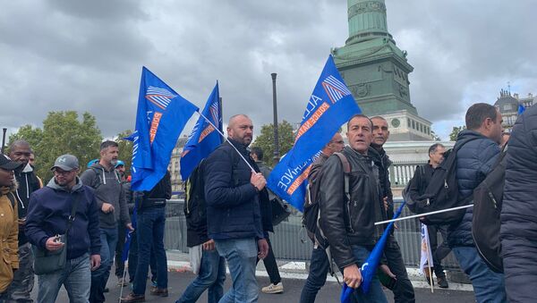 French police unions rally in Paris - Sputnik International
