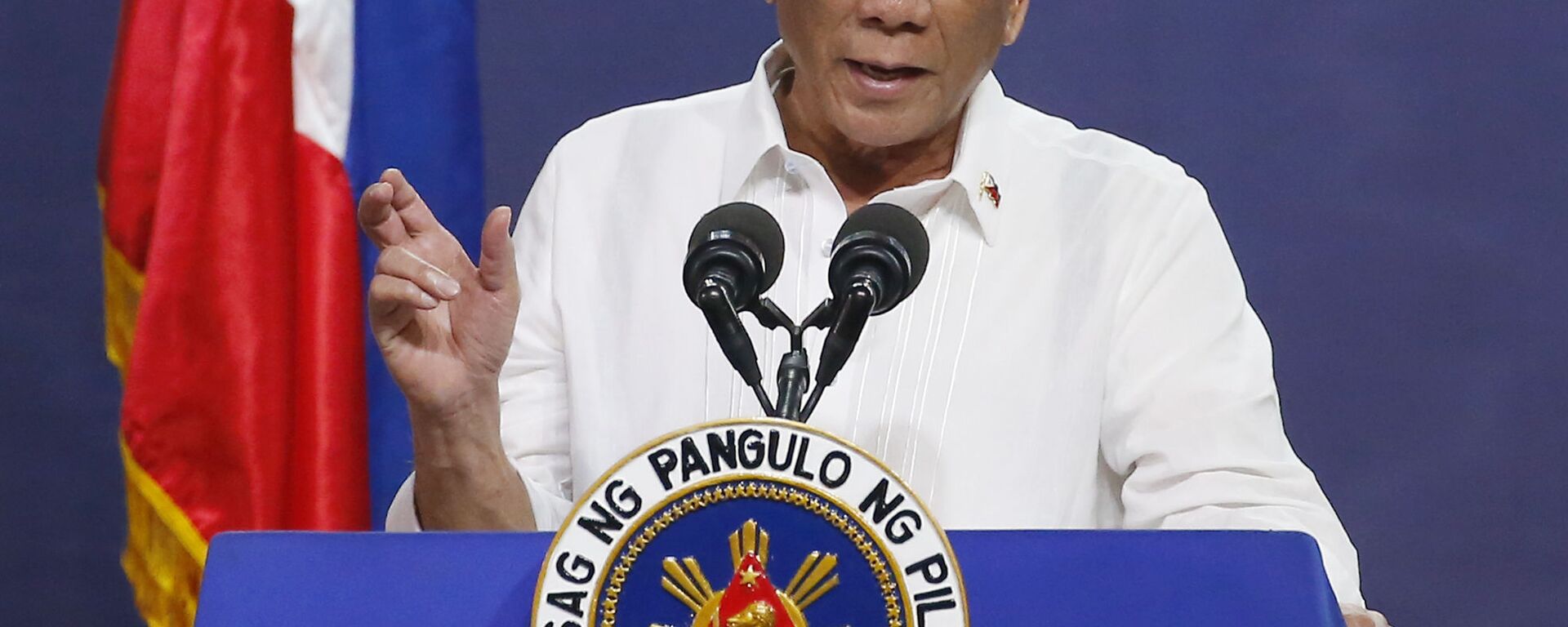 FILE - In this Aug. 27, 2019, file photo, Philippine President Rodrigo Duterte gestures as he addresses the topic of land reform in Manila, Philippines - Sputnik International, 1920, 09.03.2021