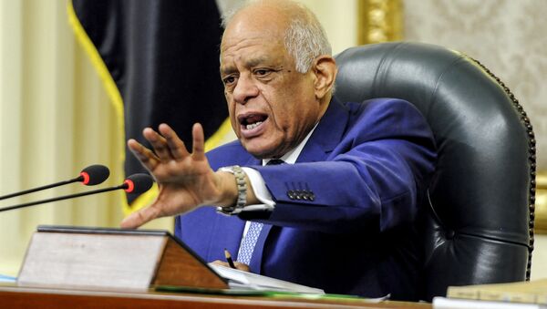 Egypt's Parliament Speaker Ali Abdel-Aal chairs a parliament plenary session to deliberate the proposed constitutional amendments to increase office term durations for the country's president from four to six years, in the capital Cairo on February 14, 2019 - Sputnik International